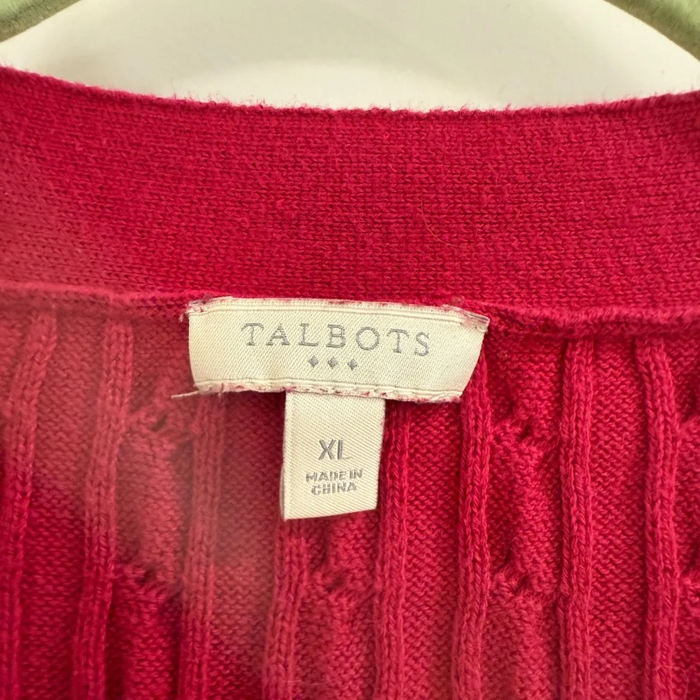 Talbots ,Raspberry Color, cardigan sweater, XL - Picture 4 of 4